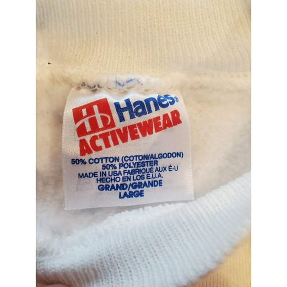 Vintage Jimmy Hollywood Blockbuster Video Crewneck Sweater White Size L Hanes - Picture 6 of 8